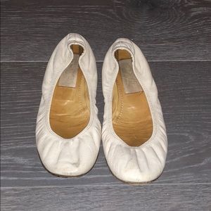 Lanvin White Leather Ballet Flats sz 37